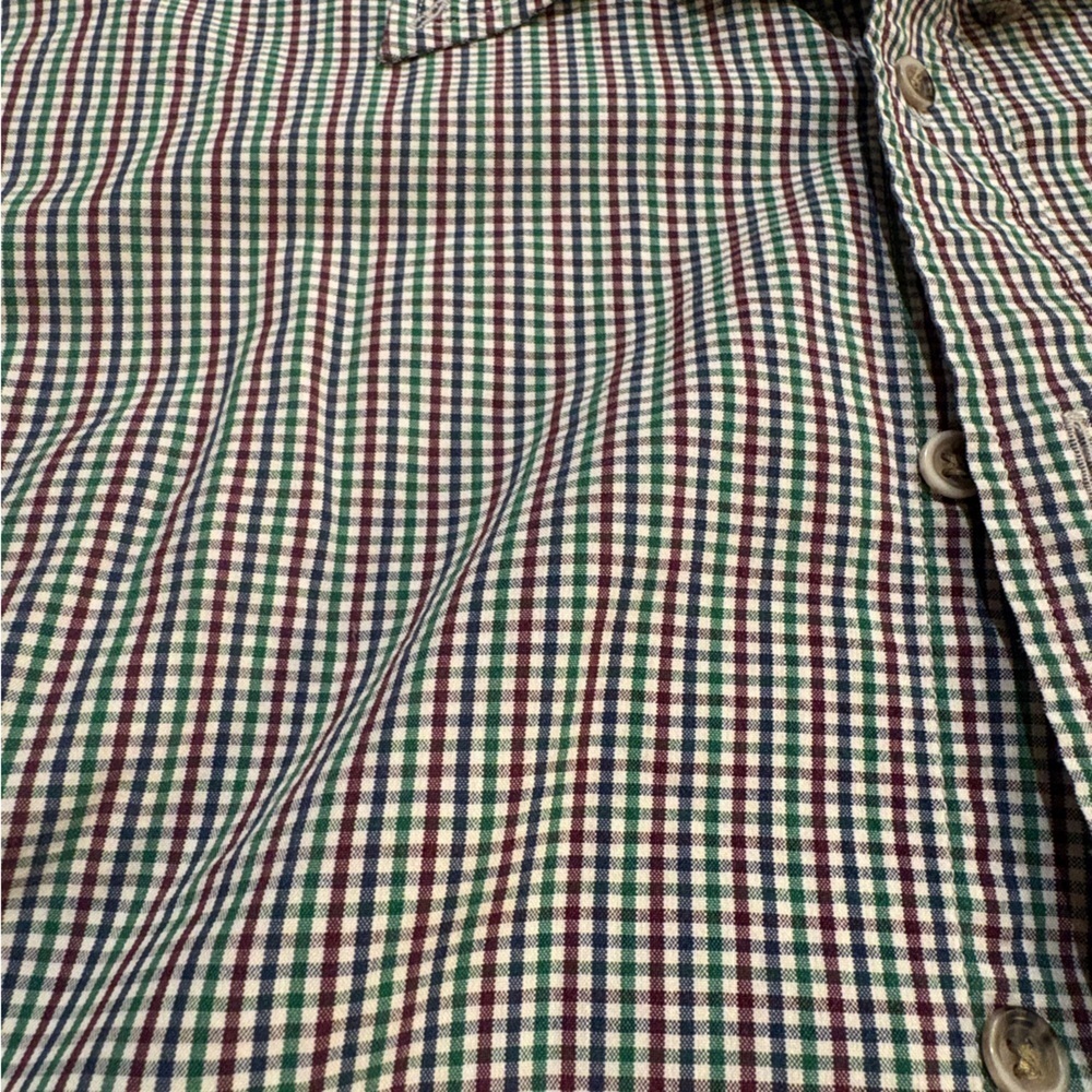 Cotton Pendleton L plaid button down shirt short sleeve pocket classic comfort - Picture 4 of 6